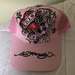 SOLD DONT BUY Rare Authentic Pink Ed Hardy skull bling hat with tags! 💗